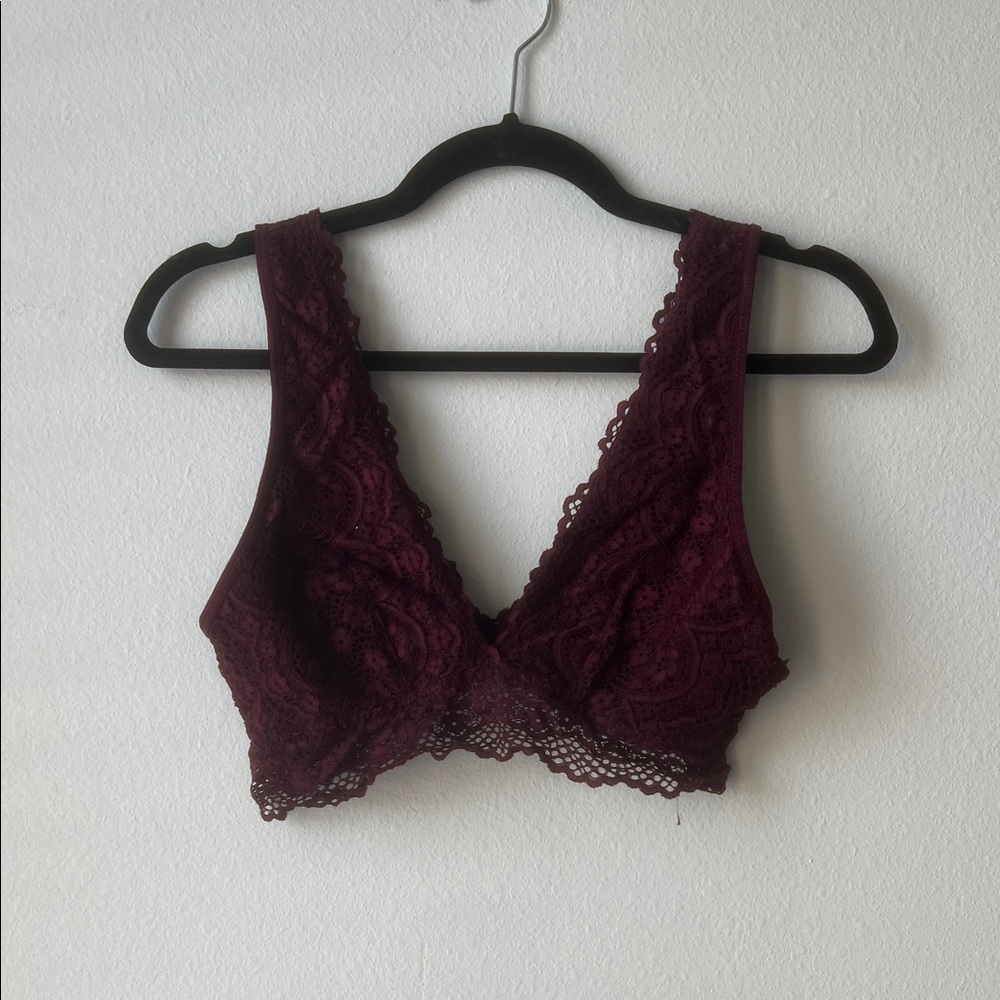 Lace Bralette in Deep Burgundy